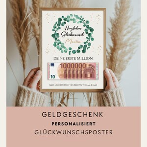 Gepersonaliseerd geldgeschenk met uw gewenste tekst / Digitale printposter / GTP-003