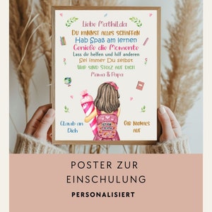 Cartel de matrícula escolar personalizado para niñas / EP-006