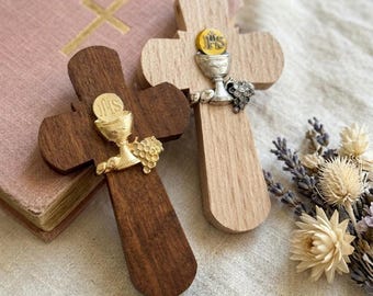 First Communion Cross – Wood Cross - Catholic Home Decor - Religious Gift