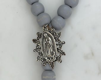 Our Lady of Guadalupe Wood Bead Door Hanger: Catholic Home Blessing