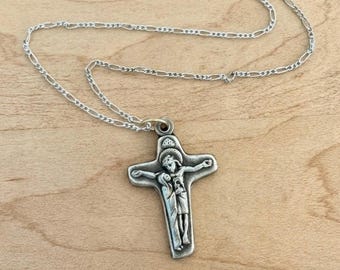 Silver Crucifix Necklace – Unity Cross Pendant - Religious Gift