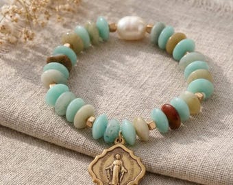 Miraculous Medal Bracelet - Virgin Mary Bracelet - Religious Jewelry - Confirmation Gift