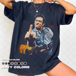 Camiseta con el dedo corazón de Johnny Cash / Diseño de Johnny Cash imagen 13