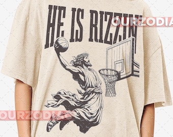 Camiseta religiosa de Pascua "Él ha resucitado Jesús Dunk Meme", camiseta cristiana unisex de algodón grueso, camiseta gráfica religiosa, camiseta divertida de Pascua,