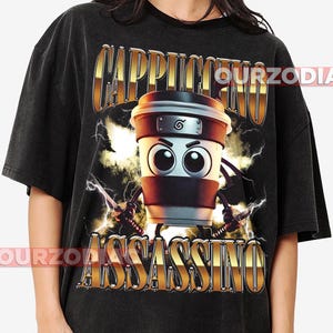 Cappucino Assasino Unisex Heavy Cotton Tee, Funny T-Shirt, Meme Graphic Tee,Italian Brainrot Tee