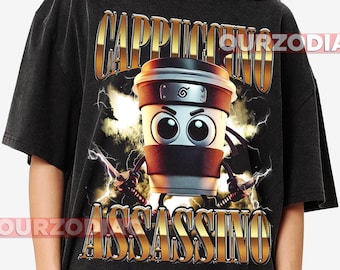 Cappucino Assasino The Brainrot Meme Unisex Heavy Cotton Tee, Funny T-Shirt, Meme Graphic Tee,Italian Brainrot Tee