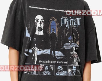 Nosferatu Succumb to the Darkness 2024 Unisex T-Shirt, Horror Mystery Tee, Gothic Vampire Shirt, Halloween Gift, Creepy Graphic Tee