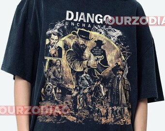 Django Unchained 2012 Shirt, Western/Aktion Film Fan Unisex T-Shirt, Tarantino Film Geschenk, Cowboy Grafik T-Shirt, Vintage Retro Baumwoll Top