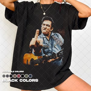 Camiseta con el dedo corazón de Johnny Cash / Diseño de Johnny Cash imagen 8