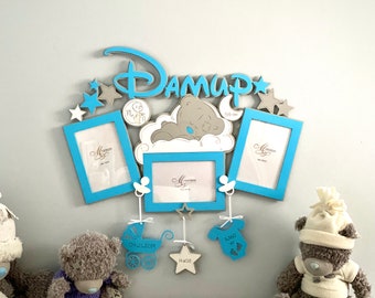 Marco de fotos infantil personalizado / Marco de fotos de madera a medida para recién nacidos / Regalo para padres en baby shower