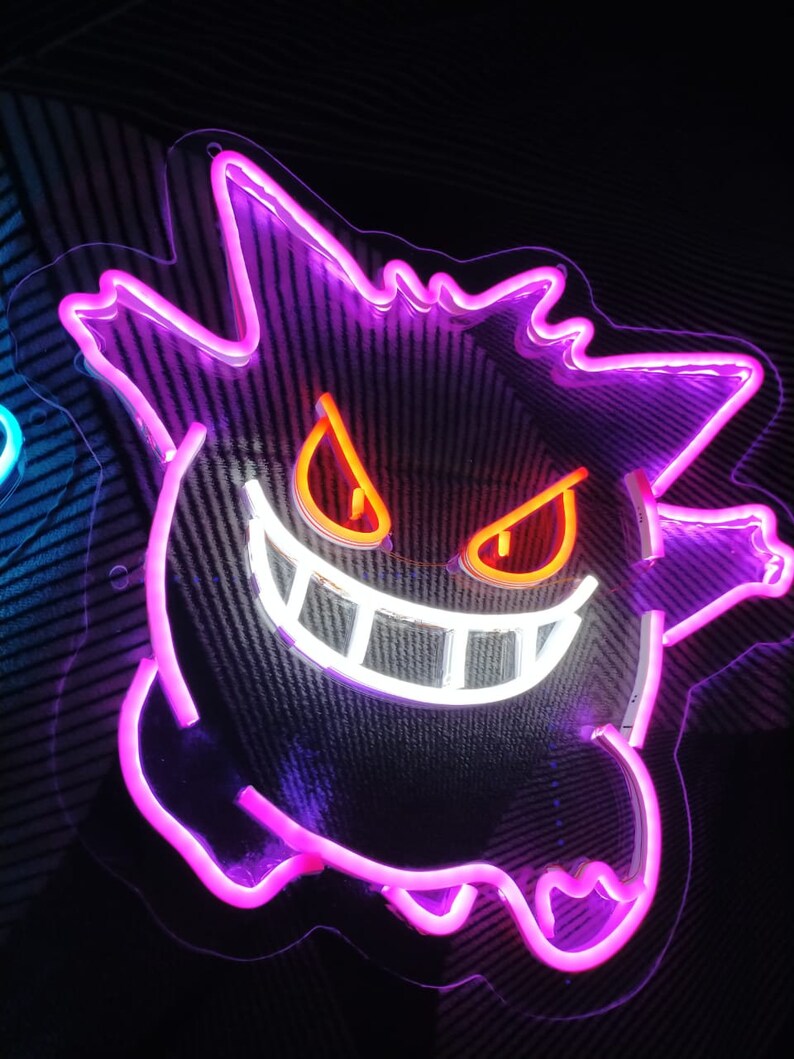 Pokemon Gengar Neon Sign Anime Neon Sign Game Room Light Etsy