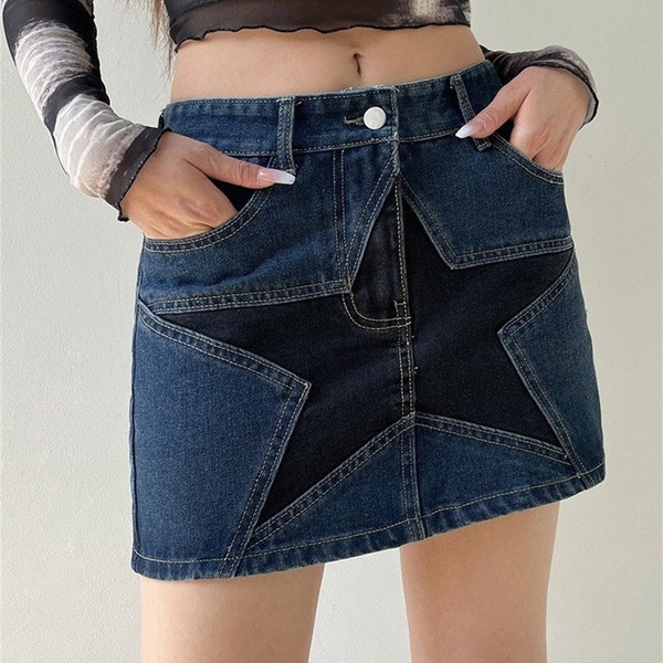 Y2k Denim Skirt Etsy