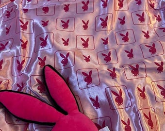 playboy y2k monogram pink fitted sheet