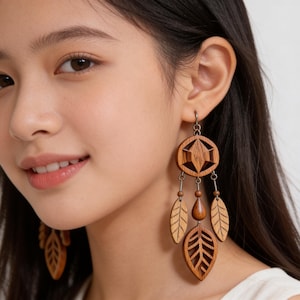 100+ Earring SVG Bundle, Boho Wooden Earrings, Laser Cut Jewelry Template, Cricut Glowforge SVG Pack image 5