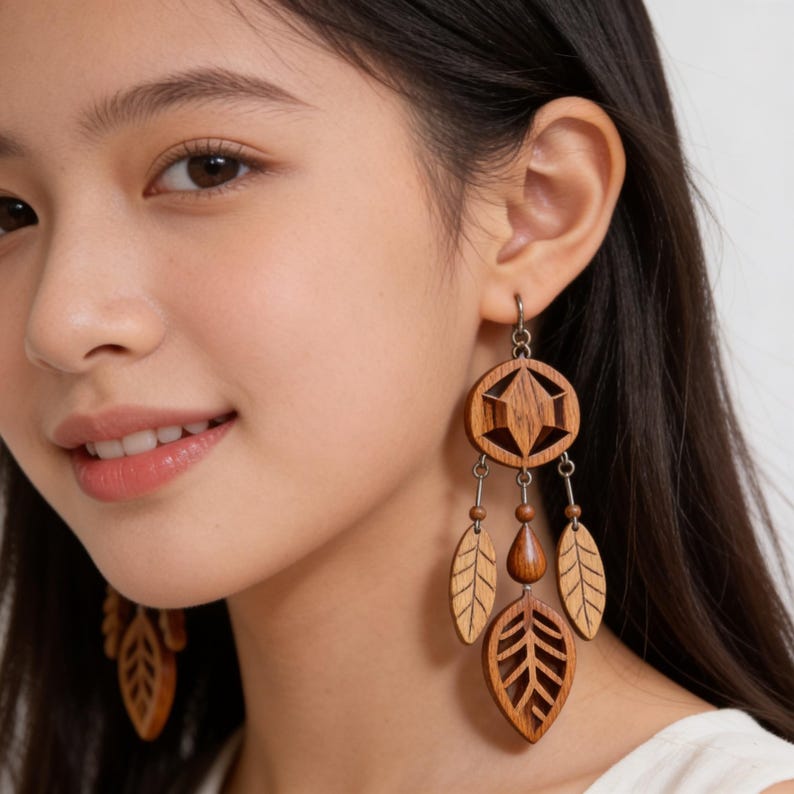 100+ Earring SVG Bundle, Boho Wooden Earrings, Laser Cut Jewelry Template, Cricut Glowforge SVG Pack image 5