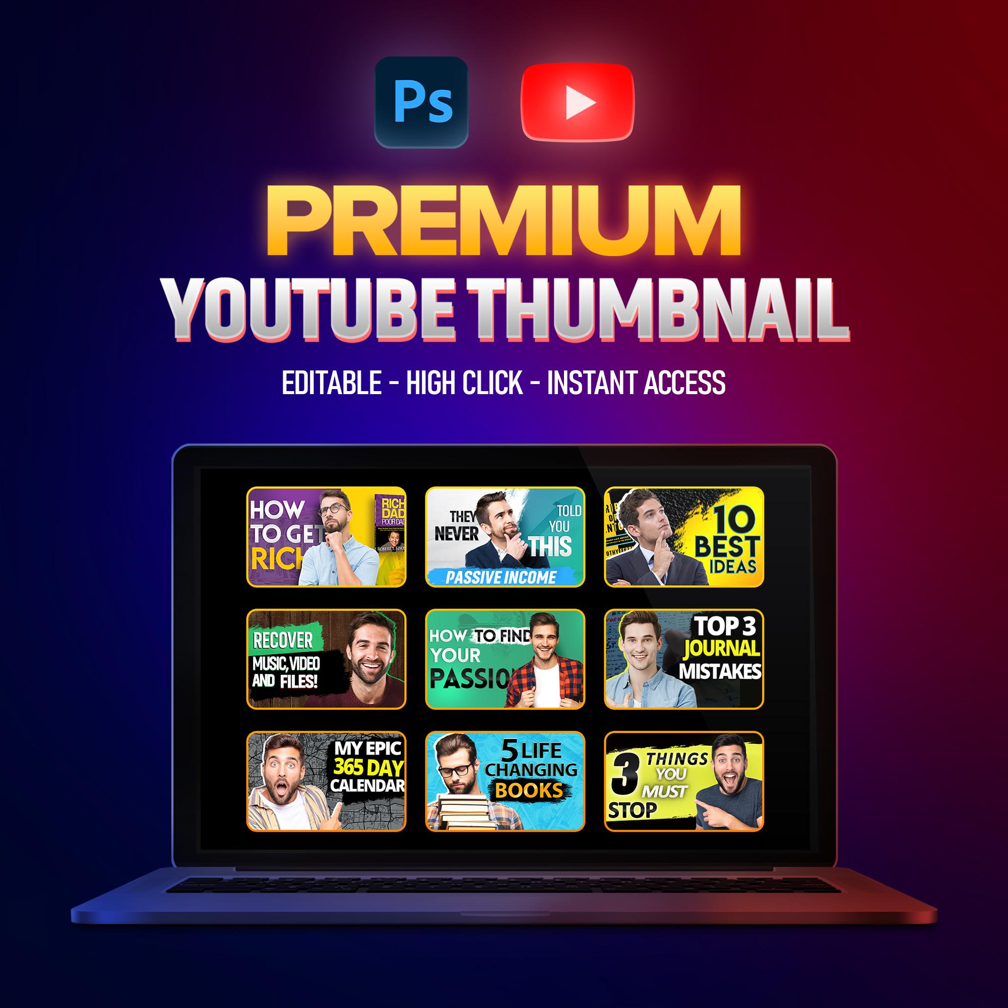 Thumbnailil 20 Youtube Thumbnail Pack | Editable Photoshop Templates for Coaches ...
