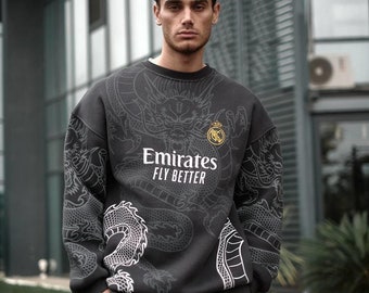 Sudadera extragrande del Real Madrid - Ropa para fans de nueva temporada - Camiseta deportiva unisex