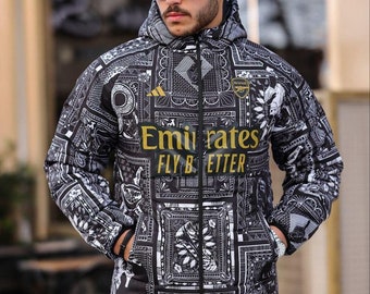 Chaqueta acolchada con estampado del Arsenal - Tejido de paracaídas unisex - Ajuste regular