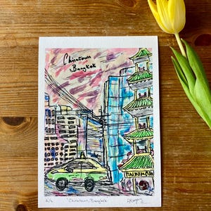 Bangkok Thailand Limited Edition Signed A5 Giclee Print