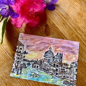 Venice Italy Art Postcard - The Grand Canal