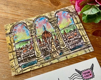 Budapest Hungary Art Postcard
