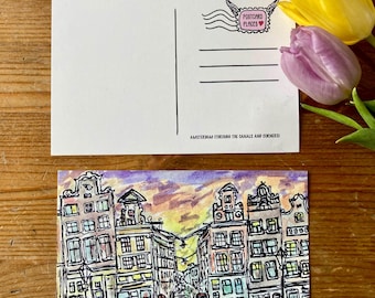Carte postale d'art d'Amsterdam Pays-Bas