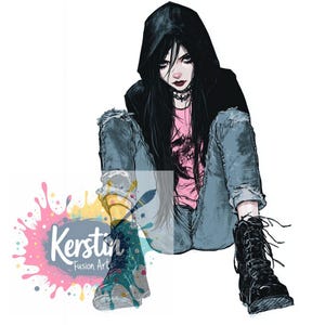 cute Gothic Girl, PNG File, 300DPI, GothicGirl, Emo,