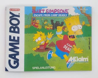 Gameboy, Game Manual, Gameboy Game Manual, Nintendo, Bart Simpsons Escape from Camp Deadly, Manual,