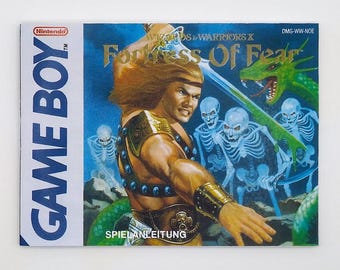 Gameboy, Game Manual, Gameboy Game Manual, Nintendo, Fortress of Fear, Manual, DMG-WW-NOE