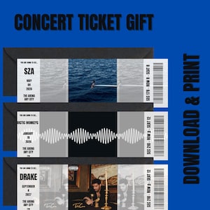 custom concert ticket | digital download | printable ticket for any artist or band | event | music | gift | memory souvenir | concert