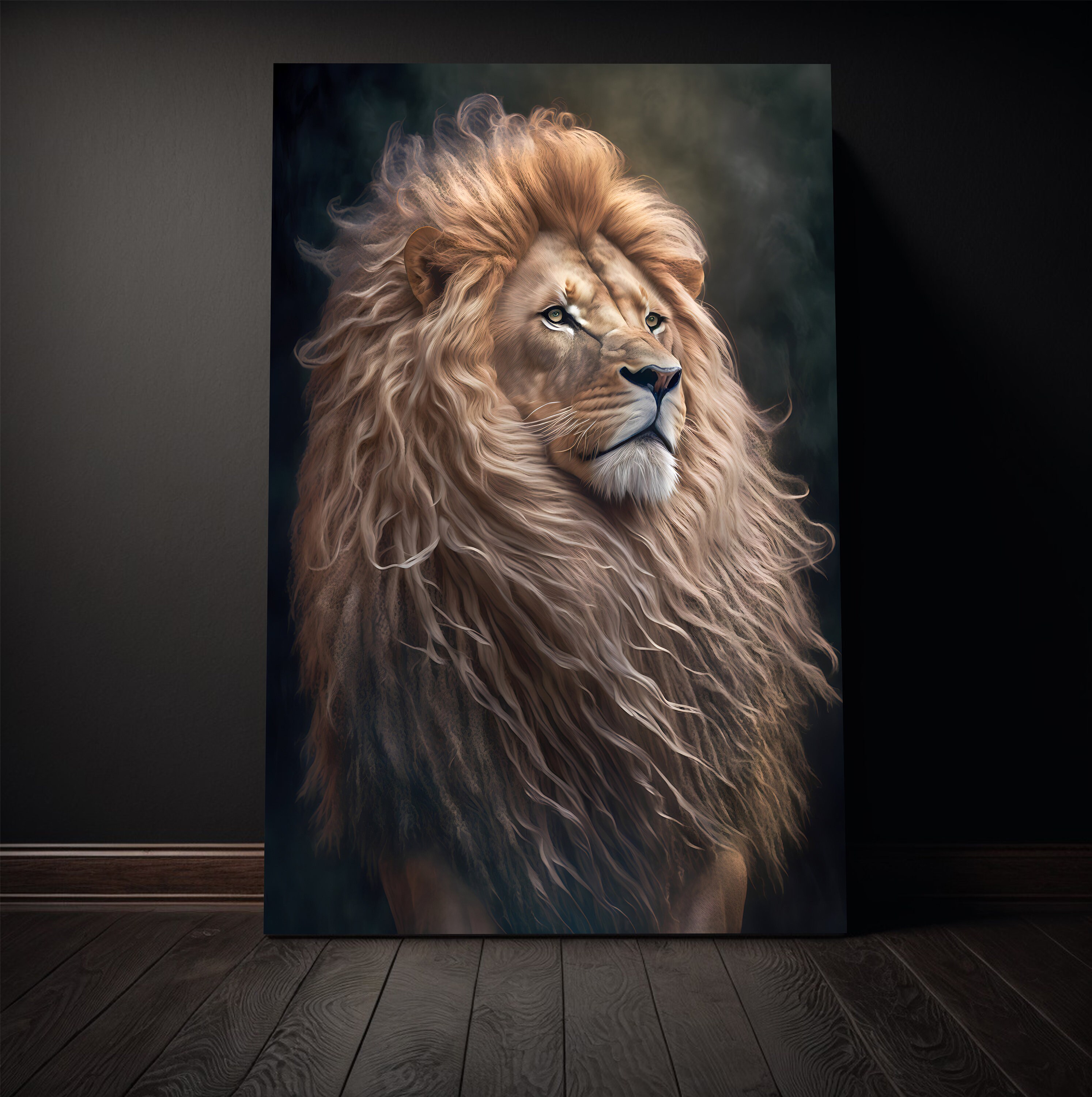 Lion Canvas Animal Art Lion Canvas Print Art Home Room Etsy