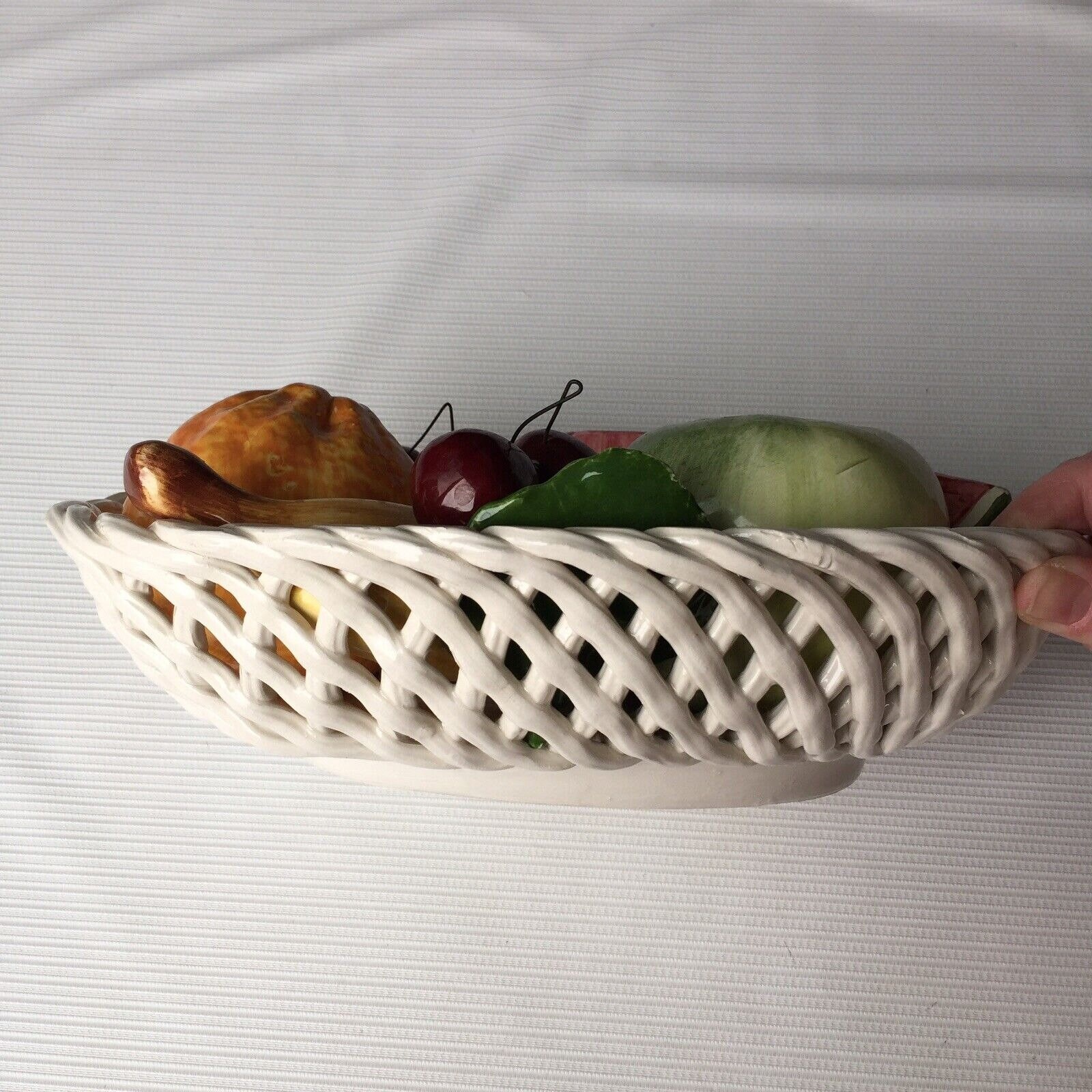 Bassano Pottery Italian Capodimonte Ceramic Centerpiece Fruit Etsy