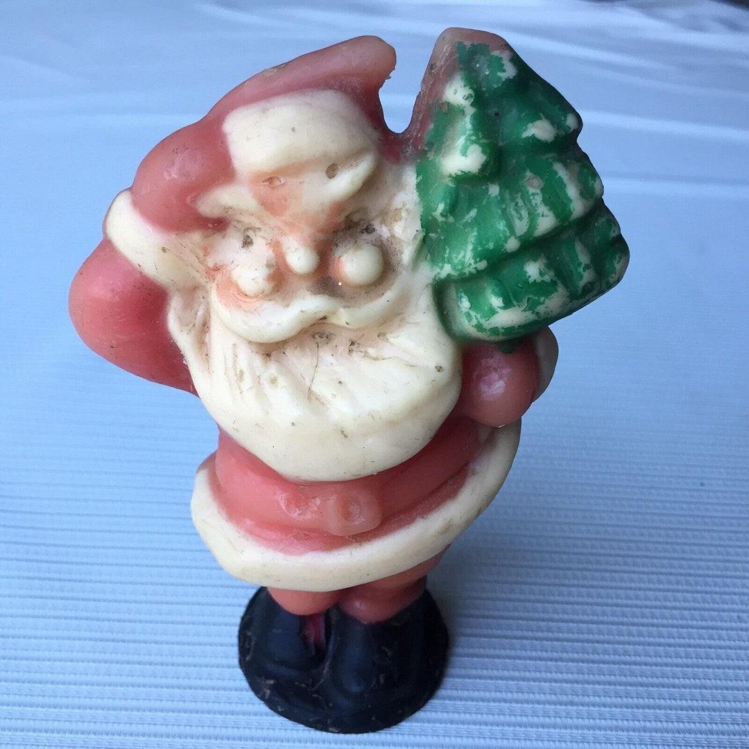 Vintage Wayside Novelty Wax Christmas Candle Santa Claus Mid Century