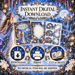 Kit de diario de hadas celtas, 63 páginas imprimibles tamaño A4, diario de fantasía encantada (descarga digital) imagen 7