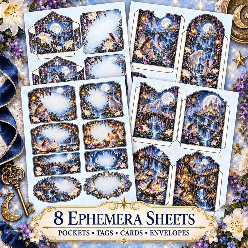 Kit de diario de hadas celtas, 63 páginas imprimibles tamaño A4, diario de fantasía encantada (descarga digital) imagen 5