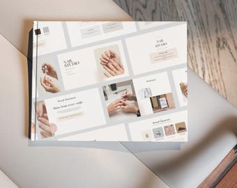 Branding Template for Beauticians Hair stylist & Nail Tech | Editable Canva Brand Book Guide