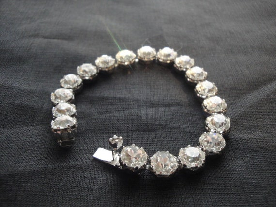 Vintage ca. 1950's WEISS Bracelet with 18 Round C… - image 3