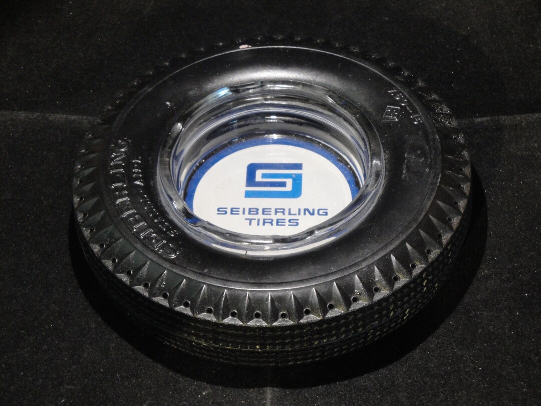 Vintage Seiberling Tires Round Glass Tire Ashtray.. Sealed Etsy