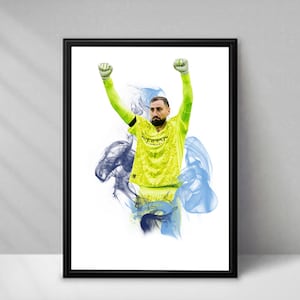 Gianluigi Donnarumma Football Poster – Smoke - A4 or A3 Glossy Print –  Man City Player Wall Art – Football Gift – High Quality Print