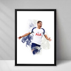Micky van de Ven Football Poster – Smoke - A4 or A3 Glossy Print –  Tottenham Player Wall Art – Football Gift – High Quality Print