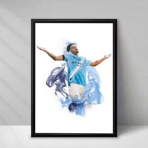 Tijjani Reijnders Football Poster – Smoke - A4 or A3 Glossy Print –  Man City Player Wall Art – Football Gift – High Quality Print