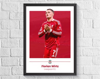 Florian Wirtz Football Poster – Modern - A4 or A3 Glossy Print –  Liverpool Player Wall Art – Football Gift – High Quality Print