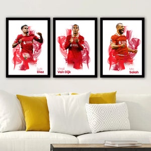 3 Liverpool Football Posters – A4 or A3 Glossy Prints – Liverpool Wall Art Discount Bundle – Football Gift for Fans