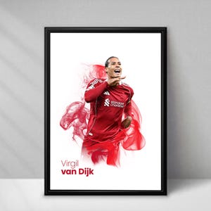Virgil van Dijk Football Poster – Smoke - A4 or A3 Glossy Print –  Liverpool Player Wall Art – Football Gift – High Quality Print