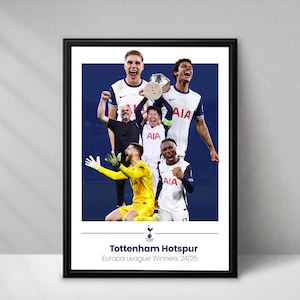 Tottenham Hotspur Europa League Winners Football Poster  – A4 or A3 Glossy Print – Tottenham Hotspur Wall Art – Football Gift