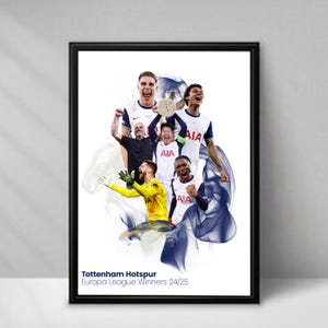 Tottenham Hotspur Europa League Winners Football Poster - Smoke Style – A4 or A3 Glossy Print – Tottenham Hotspur Wall Art – Football Gift