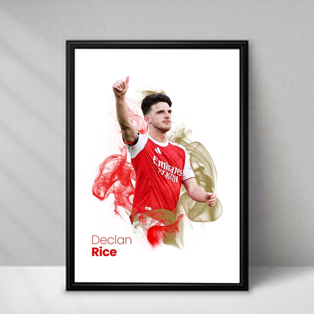 Declan Rice Football Poster – Smoke - A4 or A3 Glossy Print – Arsenal ...