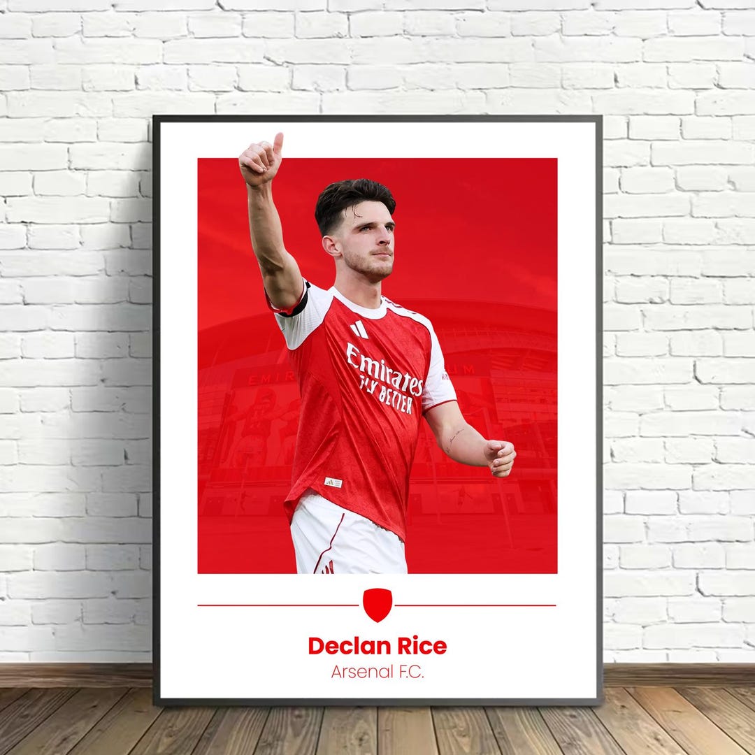 Declan Rice Football Poster – Modern - A4 or A3 Glossy Print – Arsenal ...