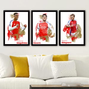3 Arsenal Football Posters – A4 or A3 Glossy Prints – Arsenal Wall Art Discount Bundle – Football Gift for Fans