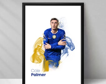 Cole Palmer Football Poster – Smoke - A4 or A3 Glossy Print – Chelsea Player Wall Art – Football Gift – High Quality Print